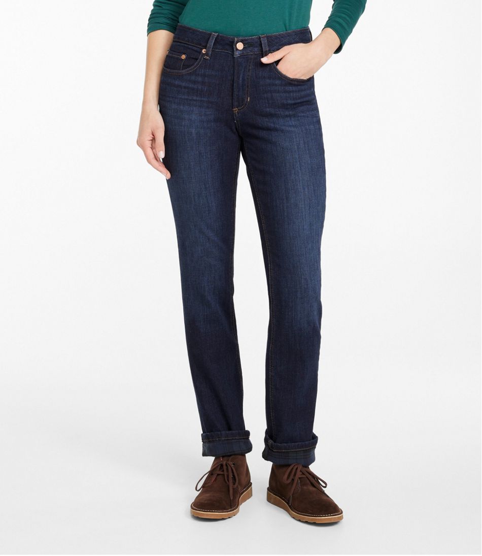 Women's BeanFlex? Jeans, Mid-Rise Straight-Leg Lined - Image 2
