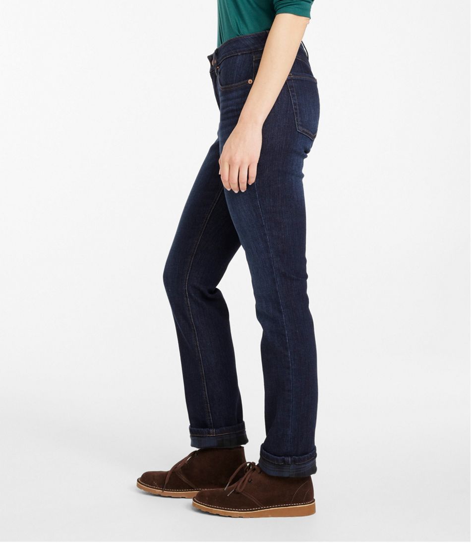 Women's BeanFlex? Jeans, Mid-Rise Straight-Leg Lined - Image 4
