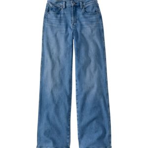 Women's L.L.Bean Everyday Stretch Jeans, High-Rise Relaxed Wide-Leg