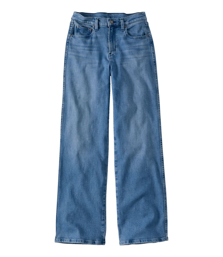 Women's L.L.Bean Everyday Stretch Jeans, High-Rise Relaxed Wide-Leg