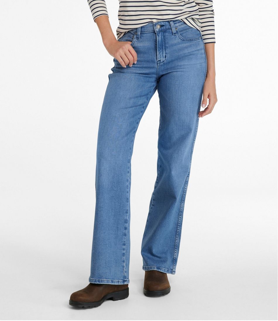 Women's L.L.Bean Everyday Stretch Jeans, High-Rise Relaxed Wide-Leg - Image 2