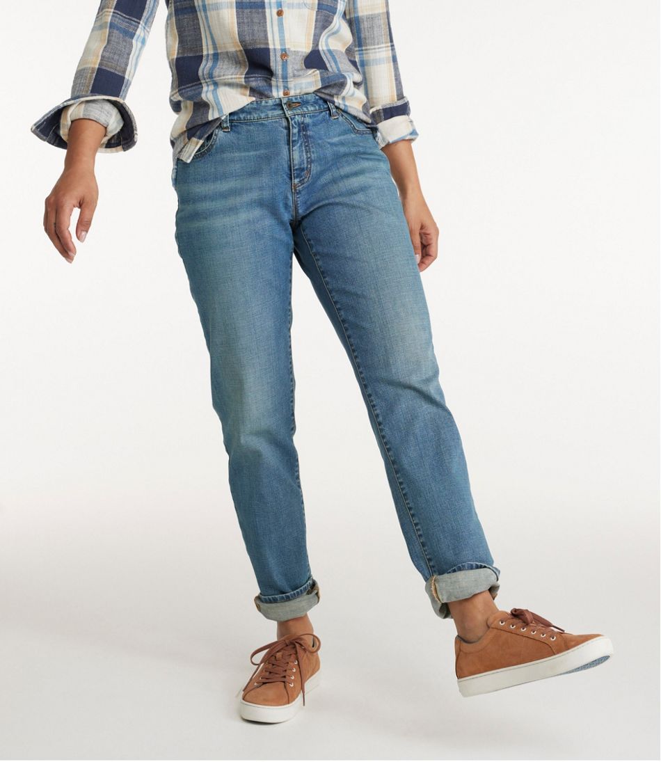 Women's Signature Organic Denim Boyfriend Jeans, Low-Rise Straight-Leg - Image 2