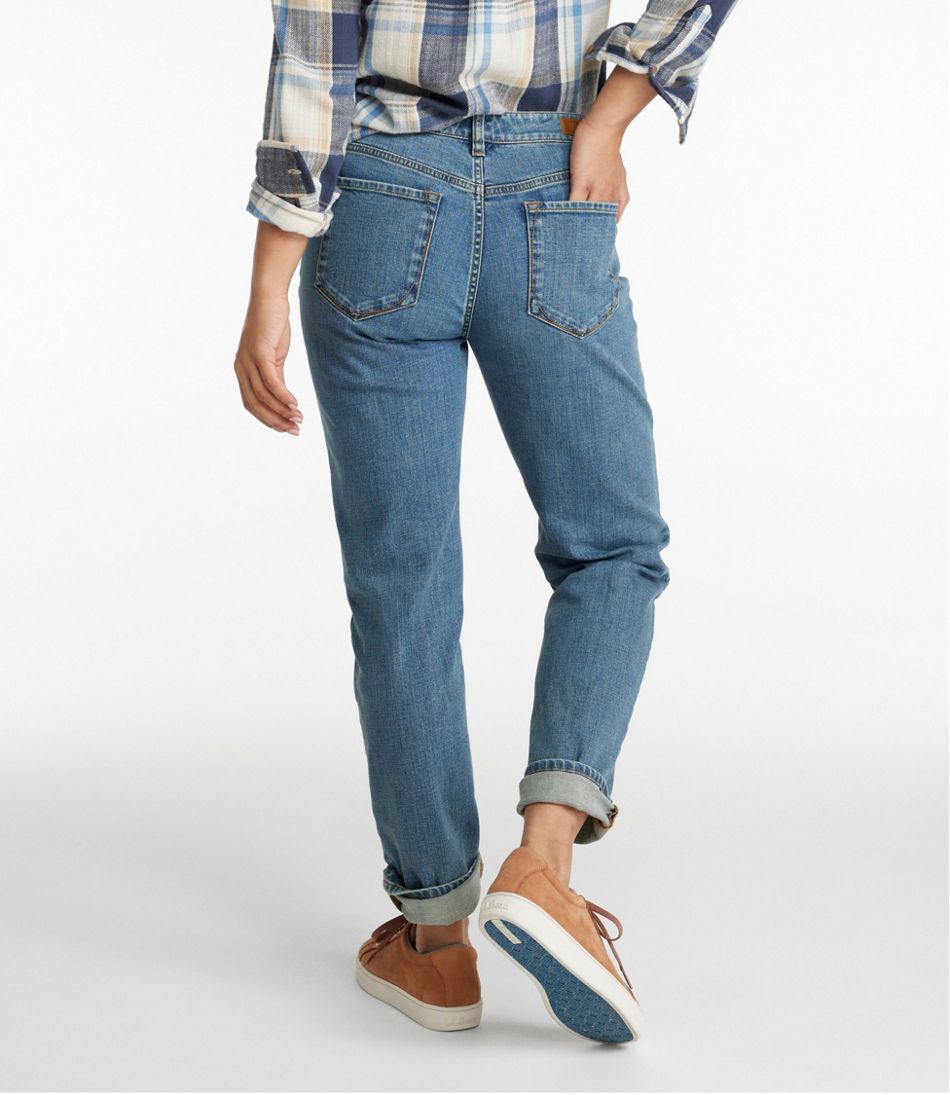 Women's Signature Organic Denim Boyfriend Jeans, Low-Rise Straight-Leg - Image 3