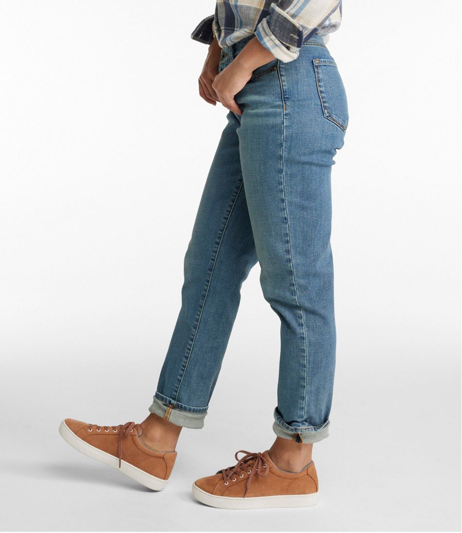 Women's Signature Organic Denim Boyfriend Jeans, Low-Rise Straight-Leg - Image 4