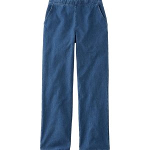 Women's Perfect Fit Pants, Denim Straight-Leg Fleece-Backed