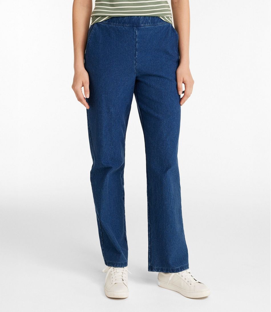 Women's Perfect Fit Pants, Denim Straight-Leg Fleece-Backed - Image 2