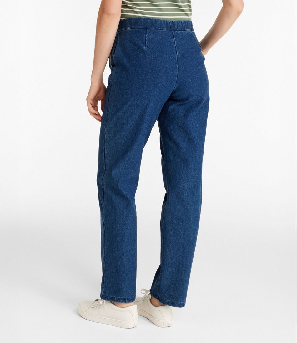 Women's Perfect Fit Pants, Denim Straight-Leg Fleece-Backed - Image 3