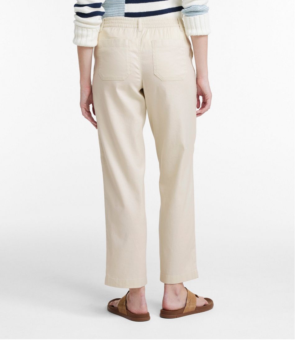 Women's Comfort Stretch Cotton/Linen Pants, High-Rise Ankle - Image 3
