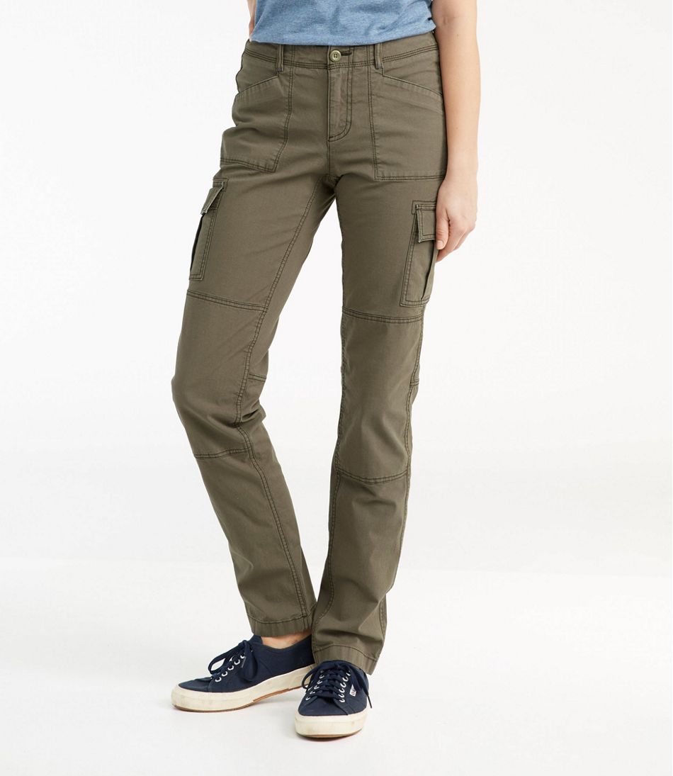 Women's Stretch Canvas Cargo Pants, Mid-Rise Straight-Leg - Image 2