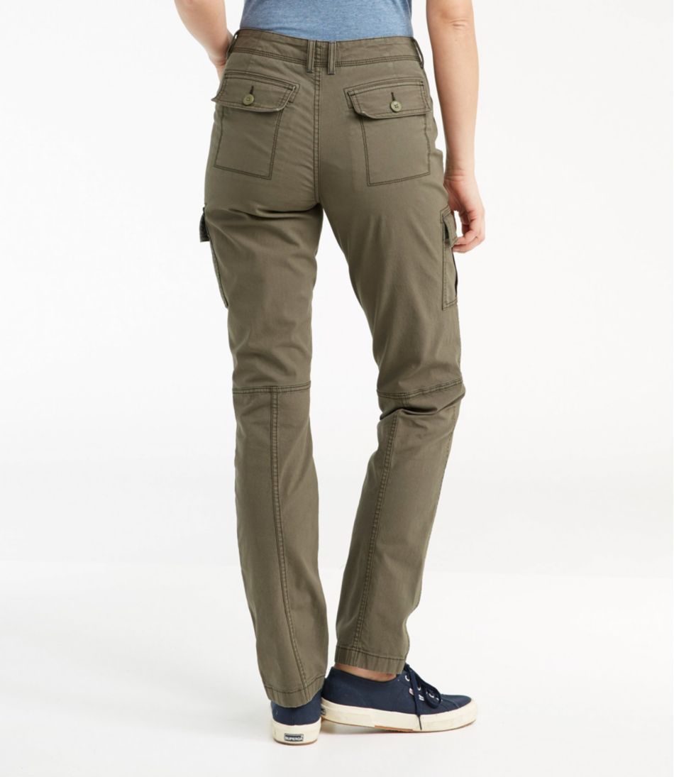 Women's Stretch Canvas Cargo Pants, Mid-Rise Straight-Leg - Image 3