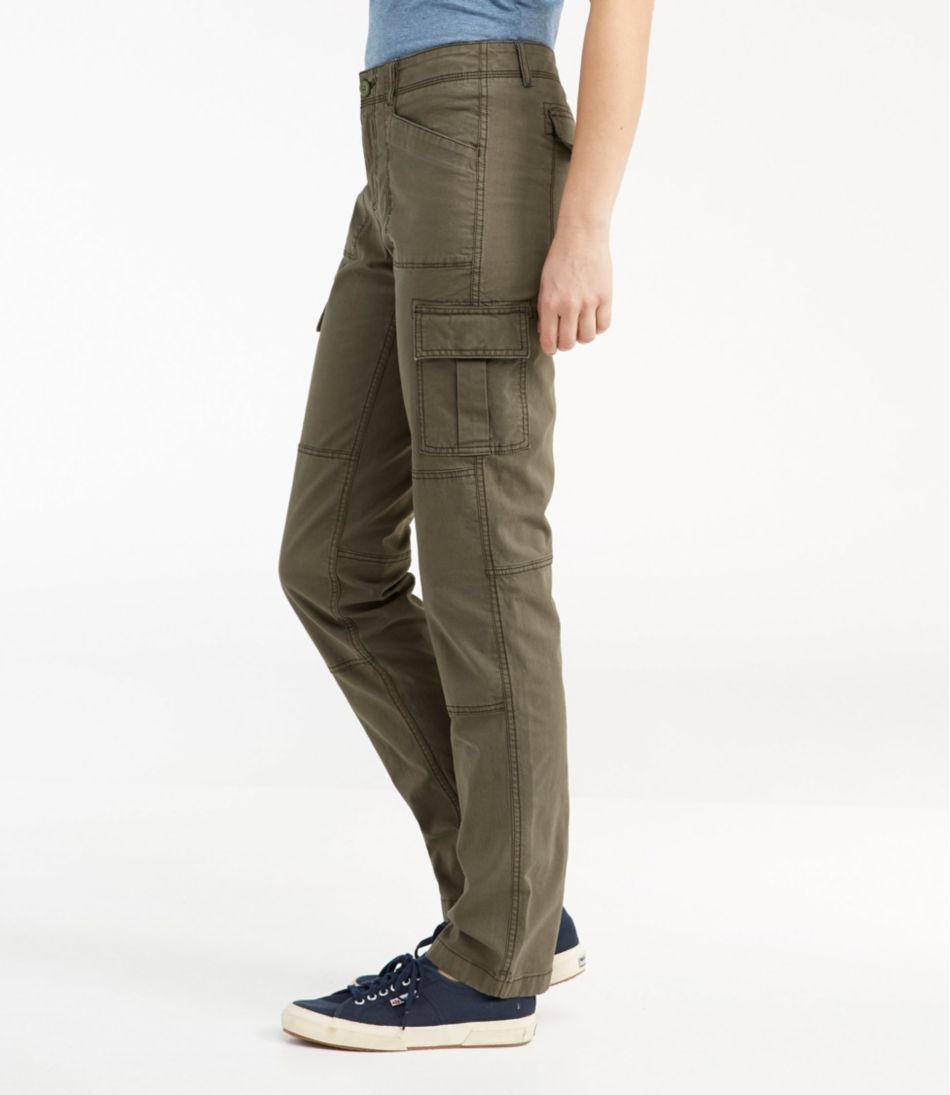 Women's Stretch Canvas Cargo Pants, Mid-Rise Straight-Leg - Image 4