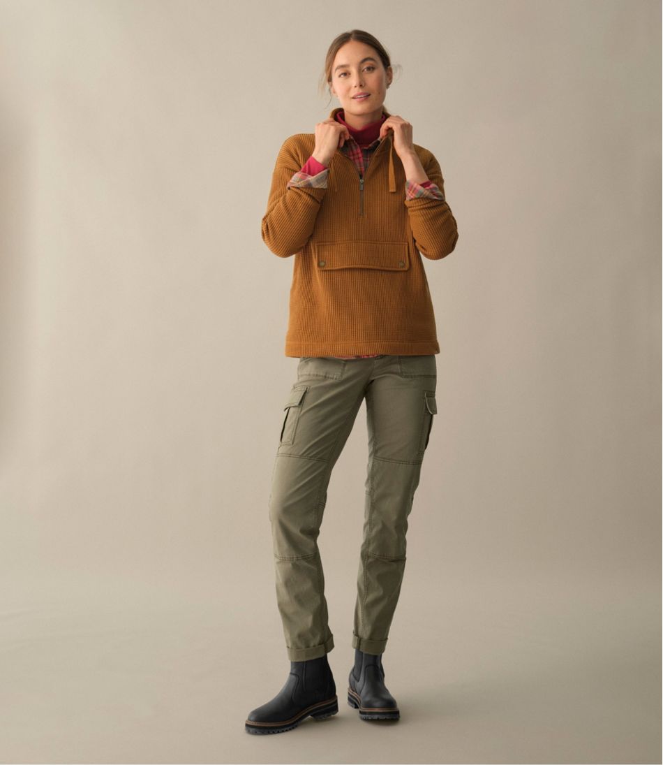 Women's Stretch Canvas Cargo Pants, Mid-Rise Straight-Leg - Image 8