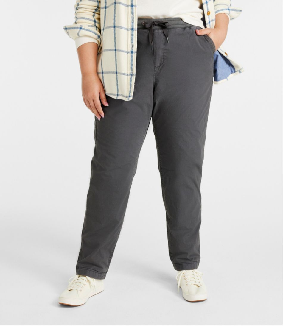 Women's Stretch Ripstop Pull-On Pants, Slim-Leg Fleece-Lined - Image 2