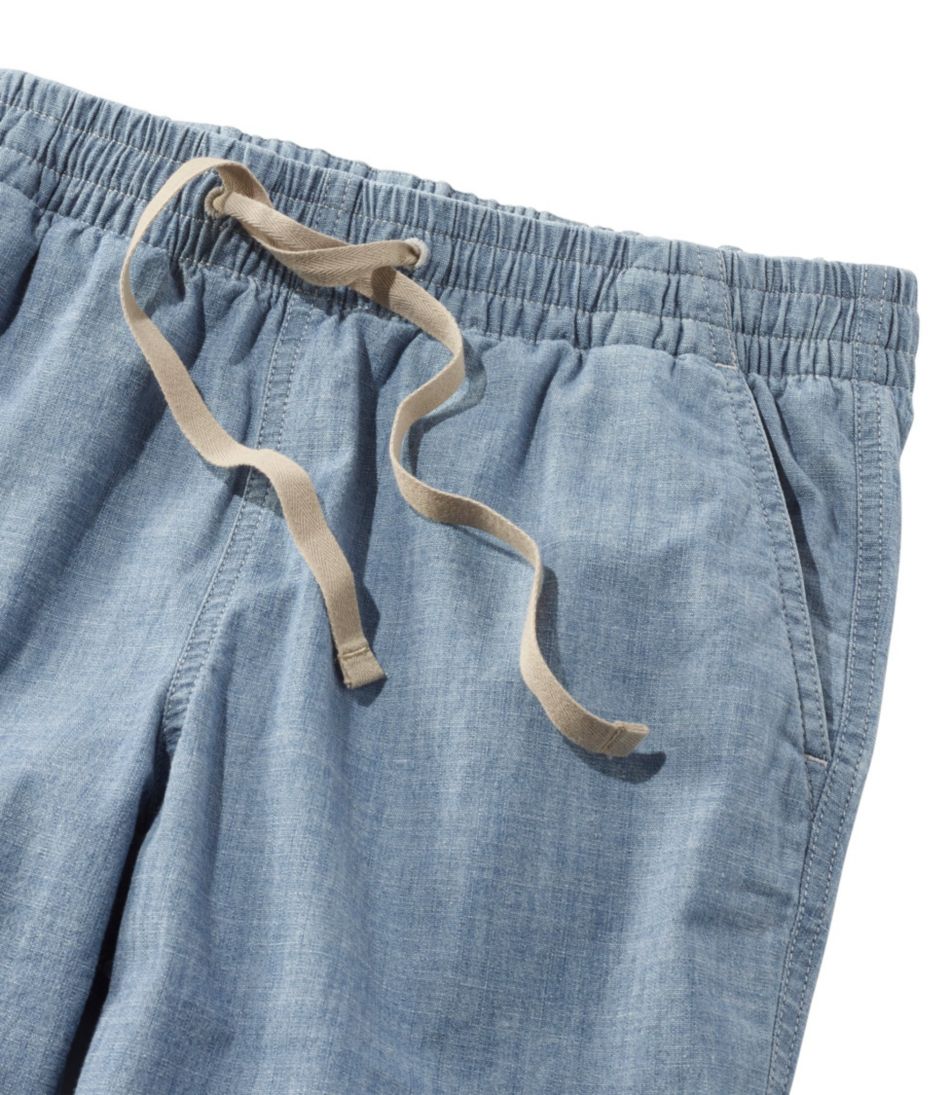 Women's Lakewashed Pull-On Chinos, Mid-Rise Chambray Ankle Pants - Image 5