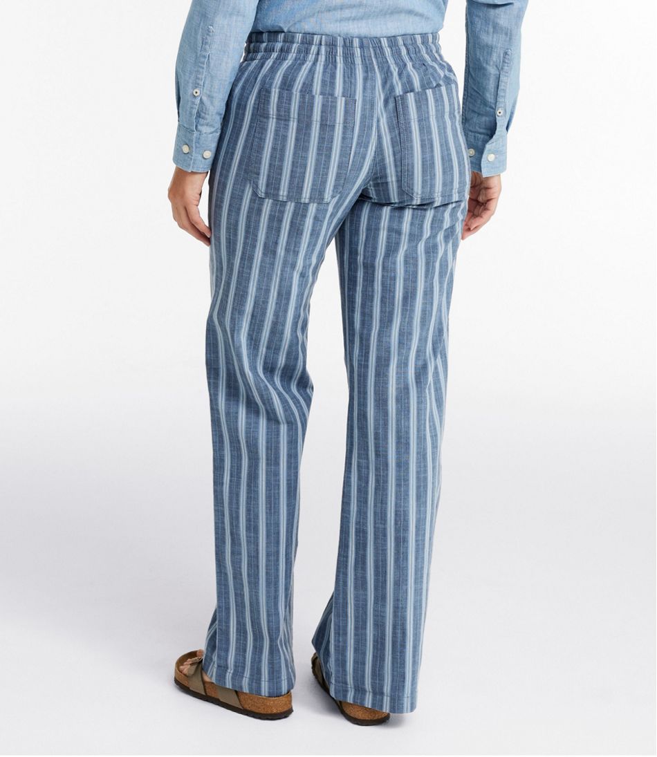 Women's Lakewashed Pull-On Chinos, Mid-Rise Wide-Leg Stripe Chambray - Image 3
