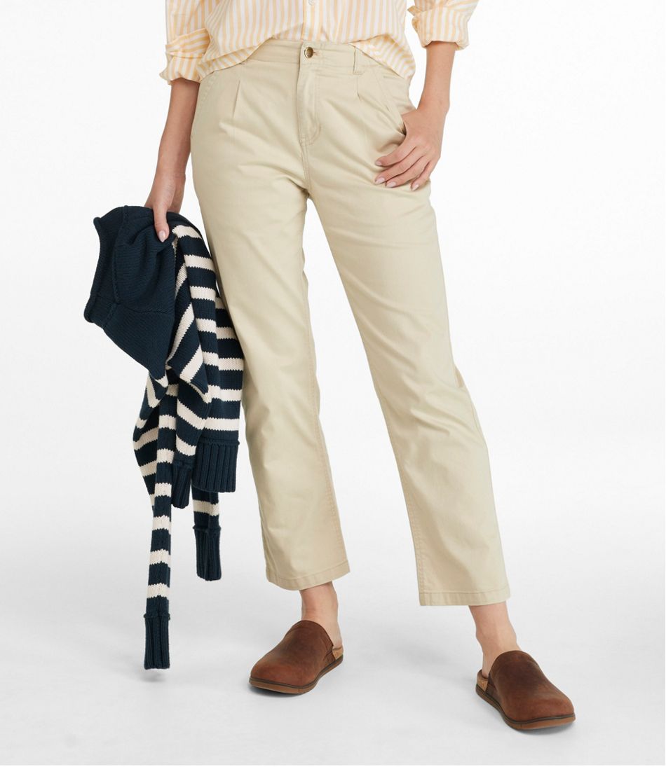 Women's Signature Easy-Cotton Pleated Chinos, Ankle - Image 2