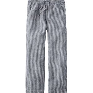 Women's Premium Washable Linen Pull-On Pants, Stripe