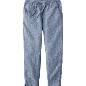 Women's Premium Linen Pull-On Ankle Pants, Mid-Rise Tapered-Leg