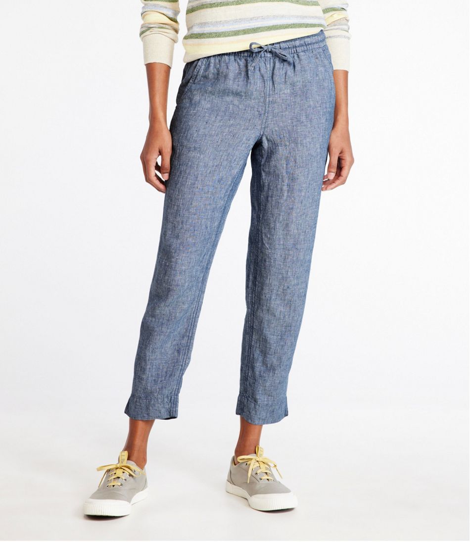 Women's Premium Linen Pull-On Ankle Pants, Mid-Rise Tapered-Leg - Image 2