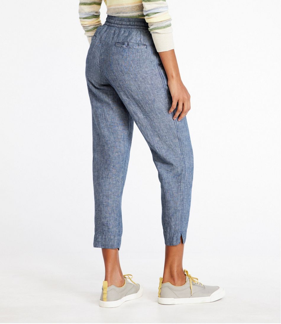 Women's Premium Linen Pull-On Ankle Pants, Mid-Rise Tapered-Leg - Image 3