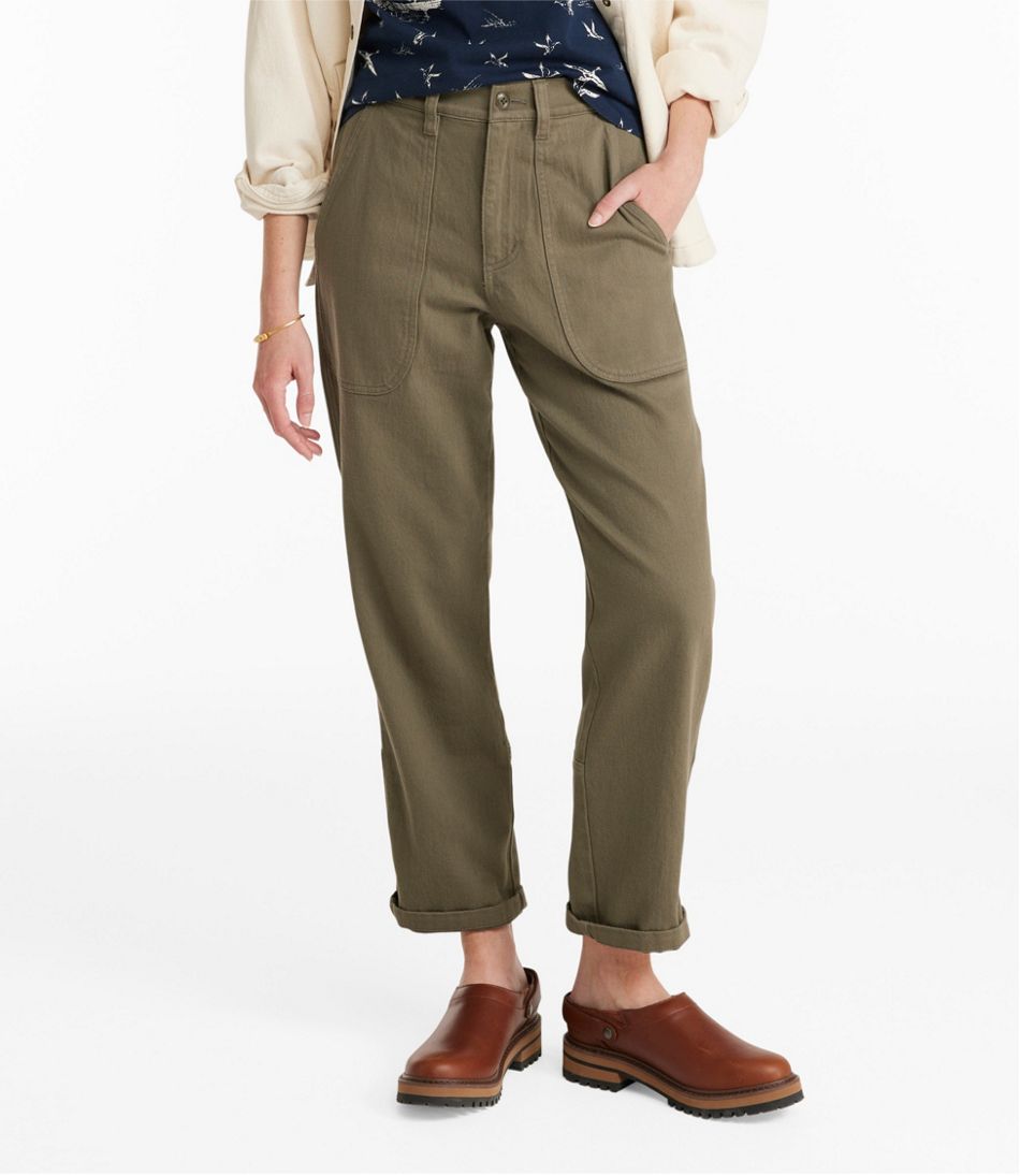 Women's Signature Washed Cotton Barrel Pants, High-Rise Tapered Leg - Image 2