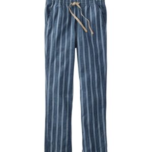 Women's Lakewashed Pull-On Chinos, Mid-Rise Tapered-Leg Chambray Ankle Pants