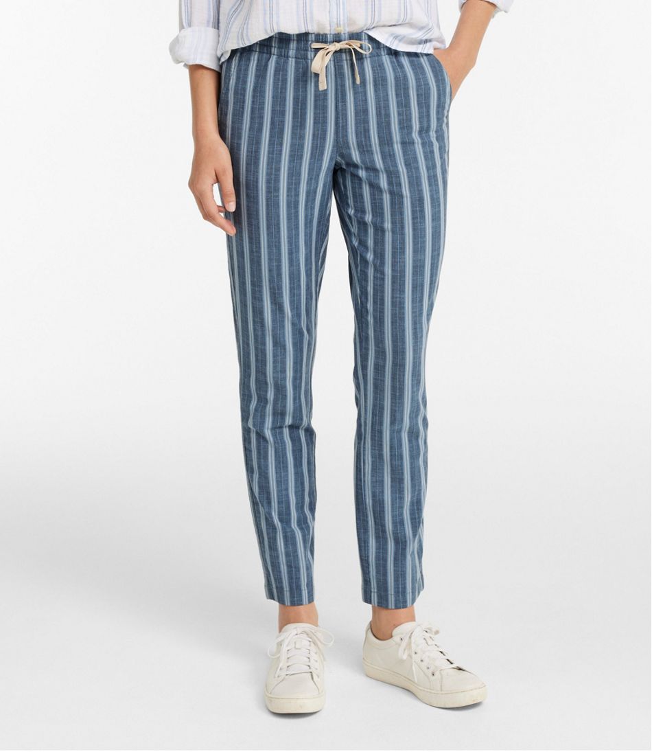 Women's Lakewashed Pull-On Chinos, Mid-Rise Tapered-Leg Chambray Ankle Pants - Image 2