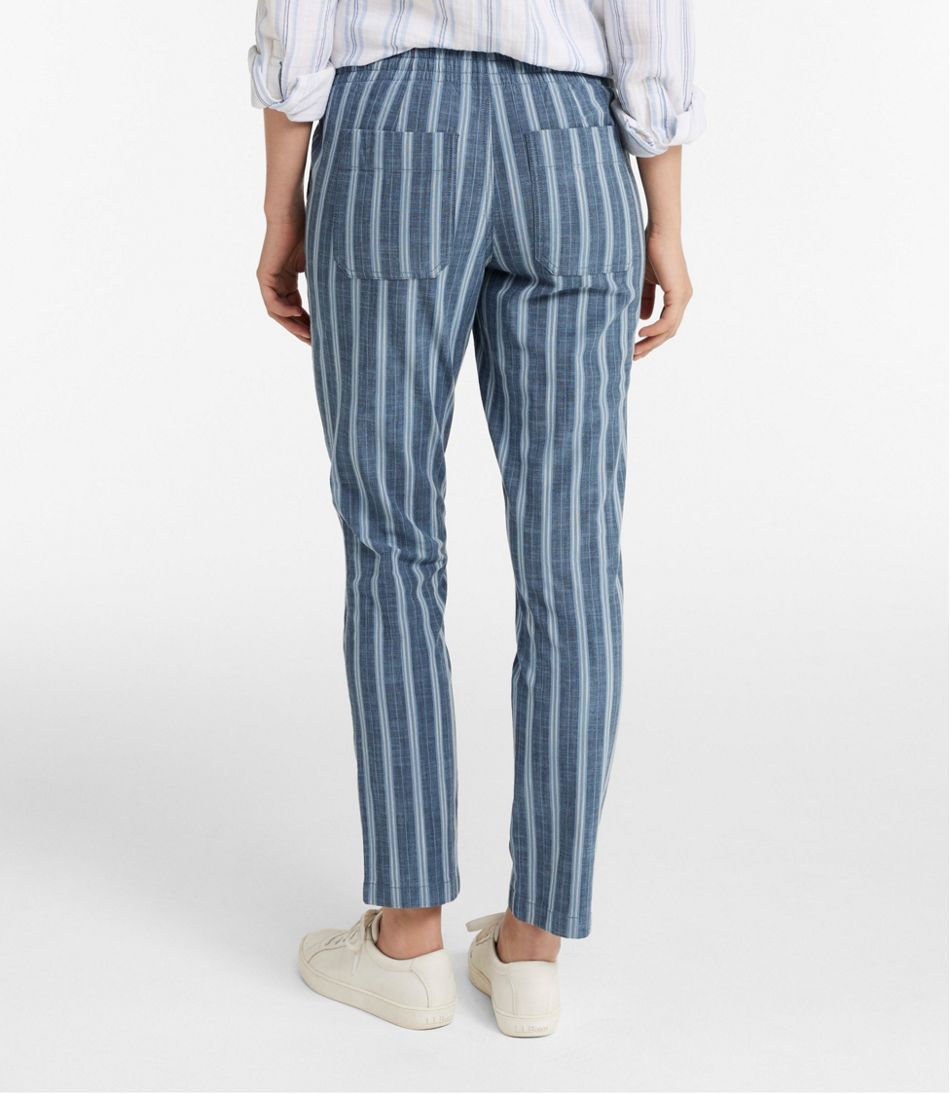 Women's Lakewashed Pull-On Chinos, Mid-Rise Tapered-Leg Chambray Ankle Pants - Image 3