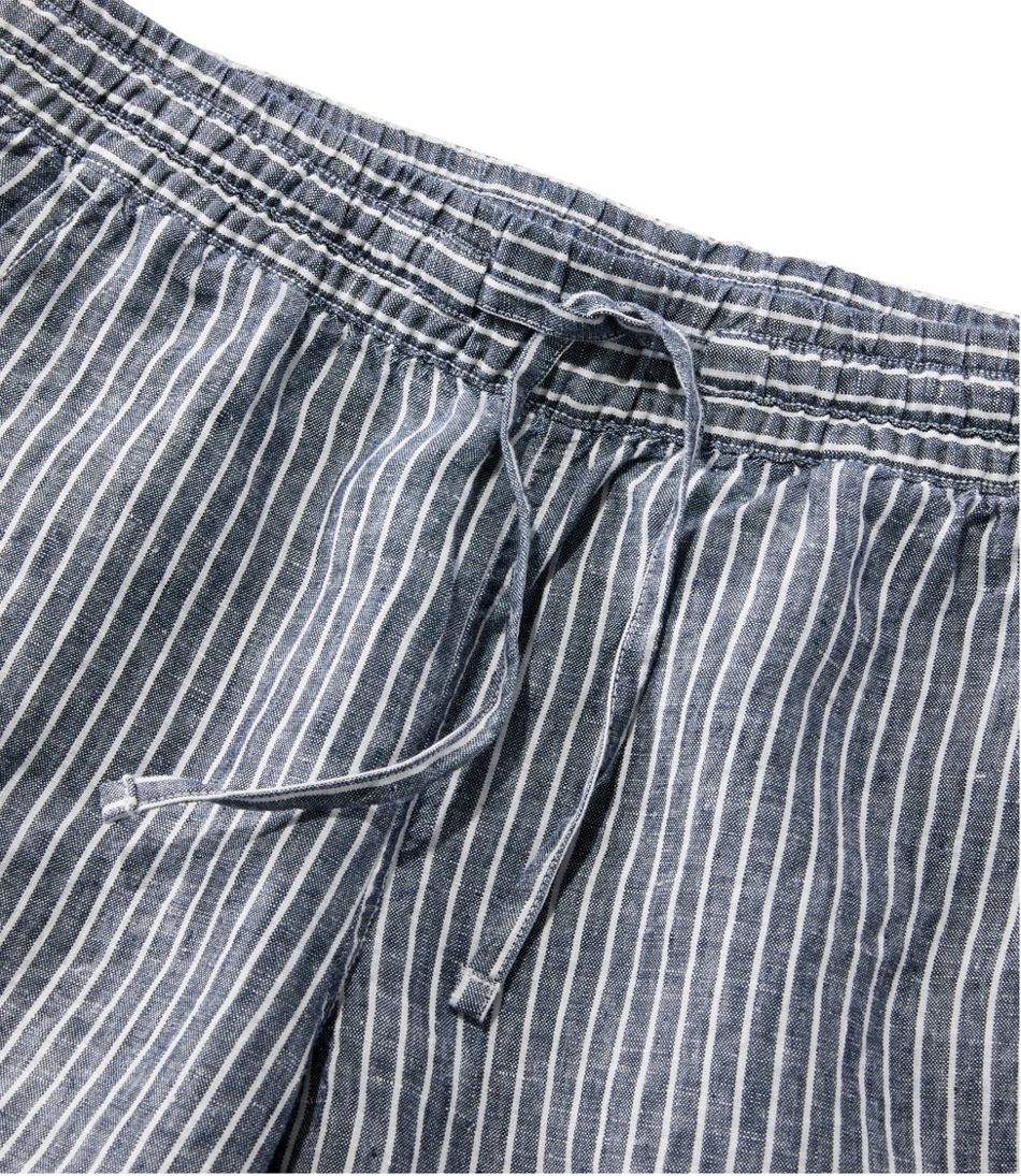 Women's Premium Linen Pull-On Ankle Pants, Mid-Rise Tapered-Leg Stripe - Image 4