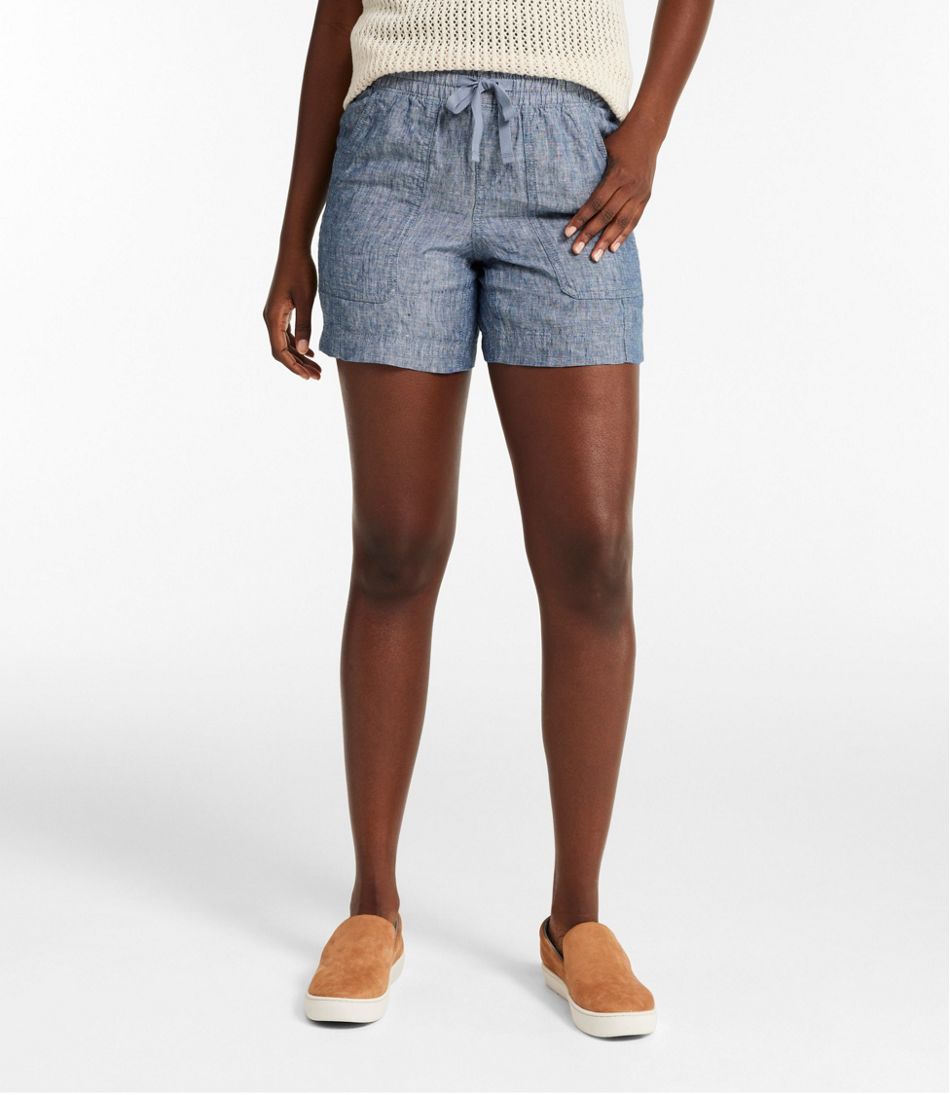 Women's Premium Washable Linen Shorts, Mid-Rise 6" - Image 2