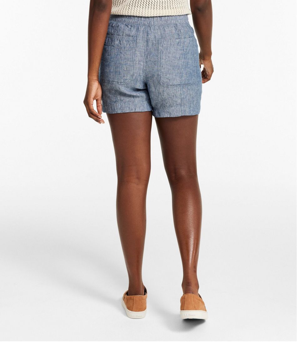 Women's Premium Washable Linen Shorts, Mid-Rise 6" - Image 3