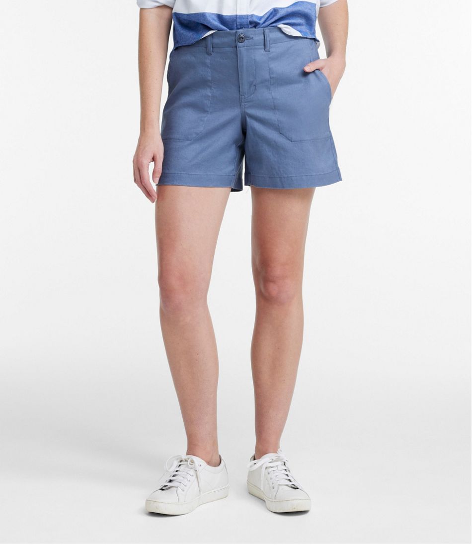 Women's Comfort Stretch Cotton/Linen Shorts, High-Rise 7" - Image 2