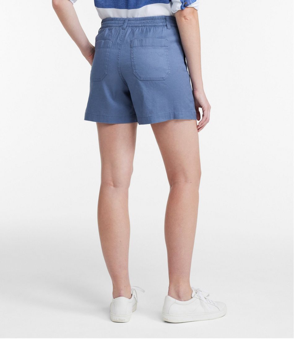 Women's Comfort Stretch Cotton/Linen Shorts, High-Rise 7" - Image 3