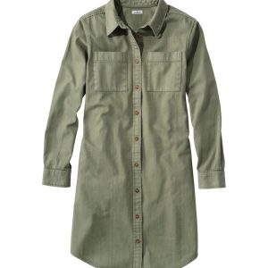 Women's L.L. Bean Heritage Washed Denim Shirt Dress, Garment-Dye