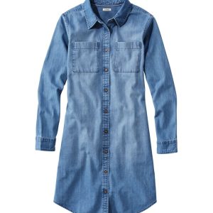 Women's L.L. Bean Heritage Washed Denim Shirt Dress