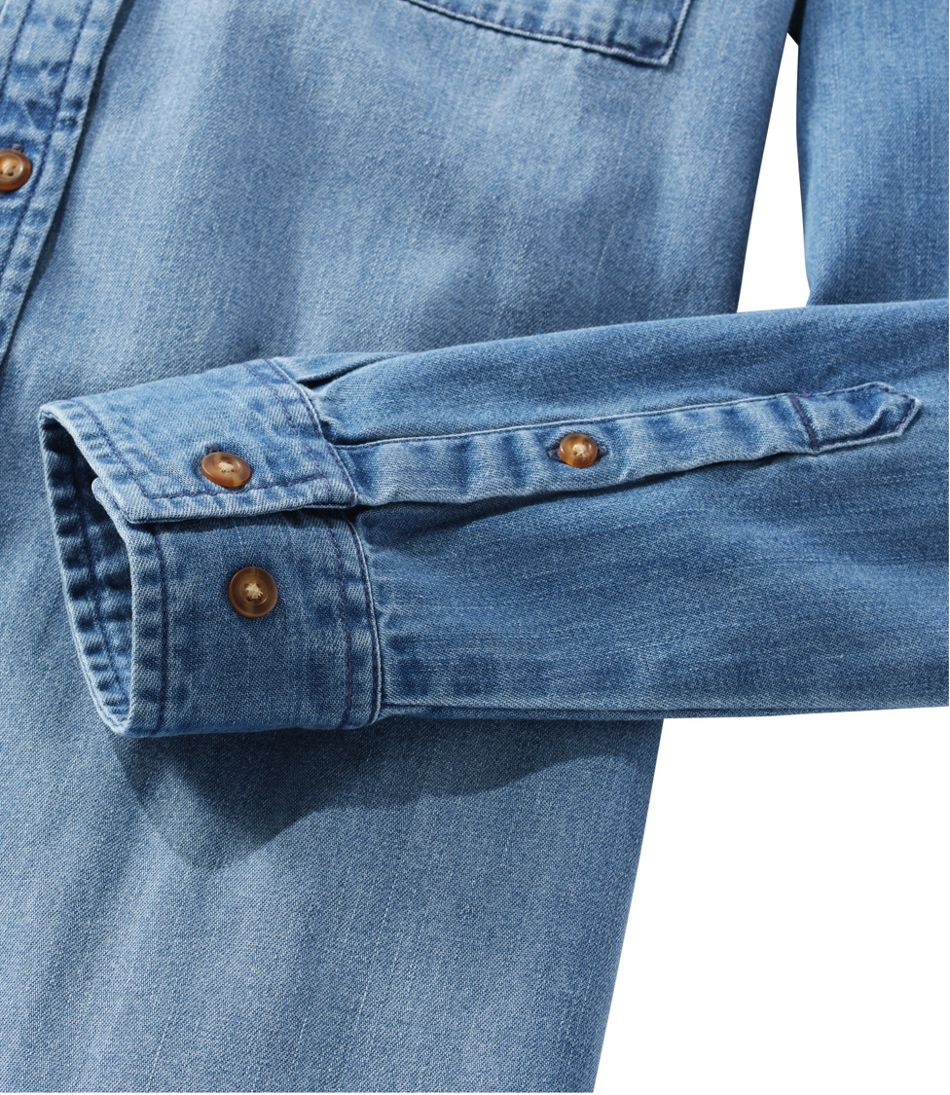 Women's L.L. Bean Heritage Washed Denim Shirt Dress - Image 5