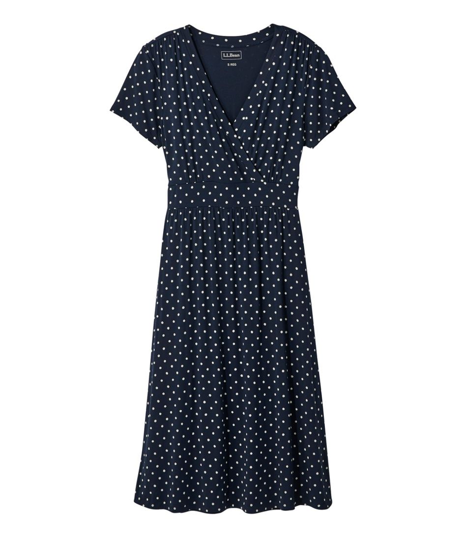 Women's Summer Knit Dress, Short-Sleeve Print