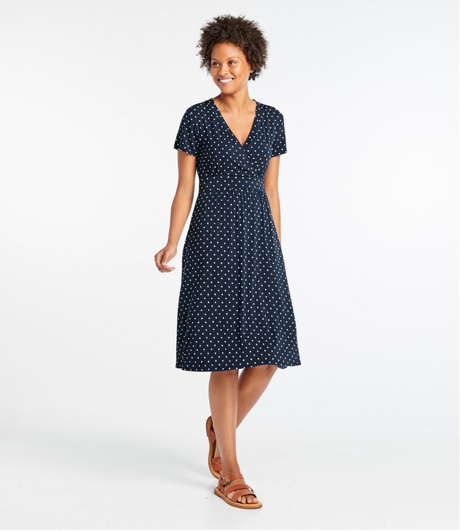 Women's Summer Knit Dress, Short-Sleeve Print - Image 2