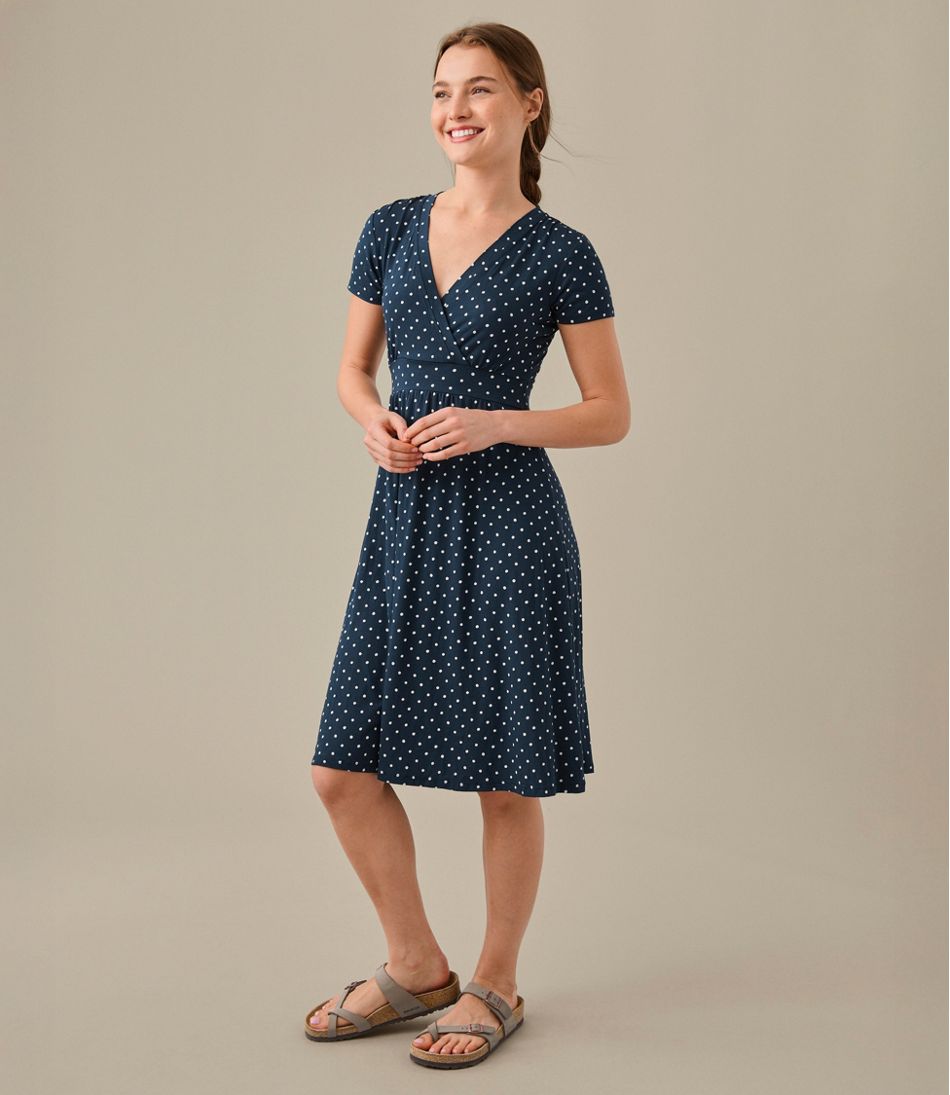 Women's Summer Knit Dress, Short-Sleeve Print - Image 5