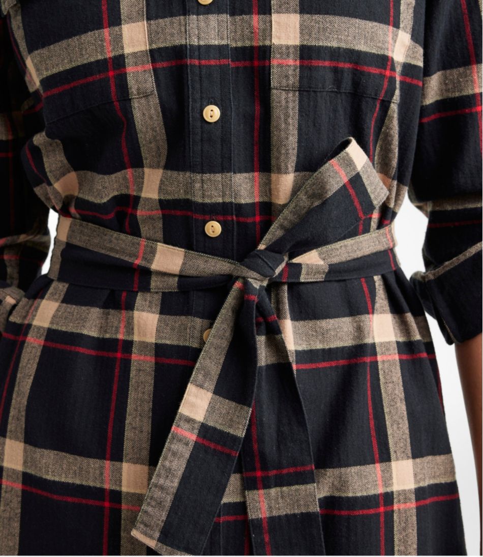 Women's Signature Camp Flannel Shirt Dress, Button-Front - Image 4
