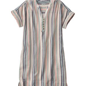 Women's Cloud Gauze Short-Sleeve Shift Dress, Stripe
