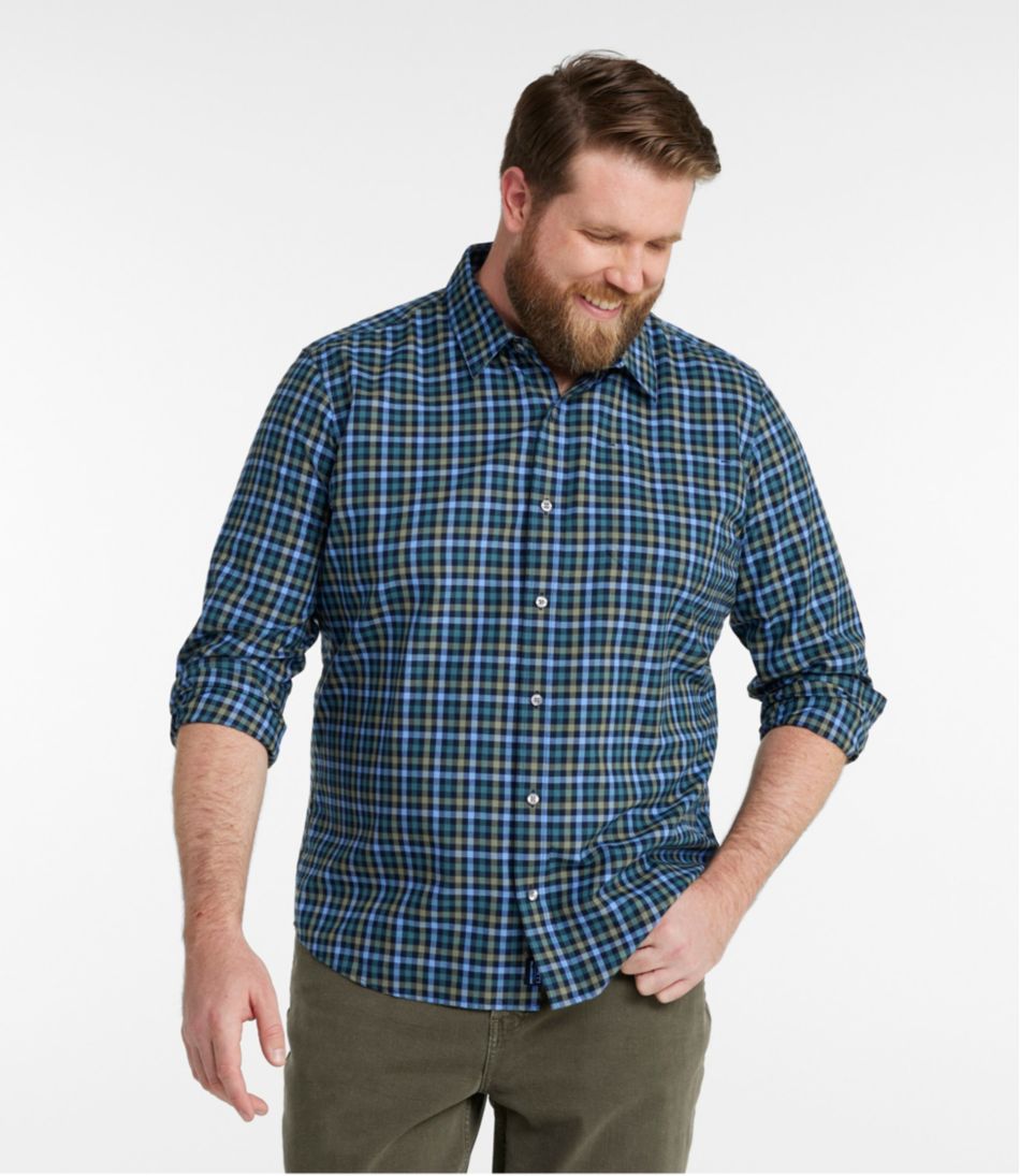 Men's Wrinkle-Free Ultrasoft Brushed Cotton Shirt, Long-Sleeve, Slightly Fitted Untucked Fit - Image 4