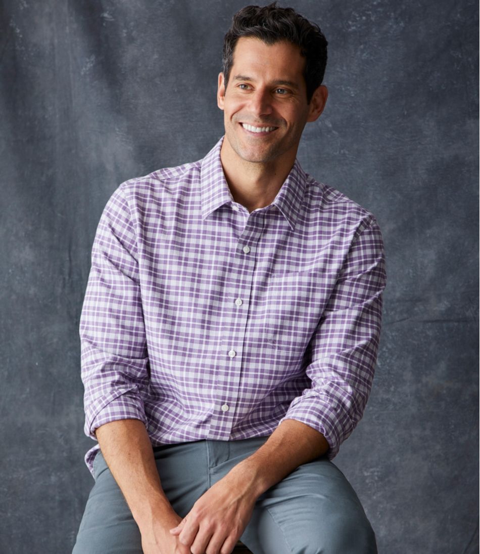 Men's Wrinkle-Free Ultrasoft Brushed Cotton Shirt, Long-Sleeve, Slightly Fitted Untucked Fit - Image 8