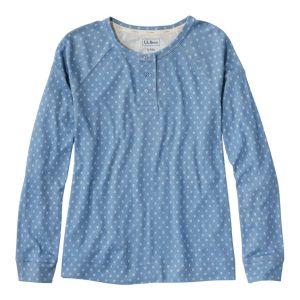 Women's Restorative Sleepwear, Long-Sleeve Henley Print
