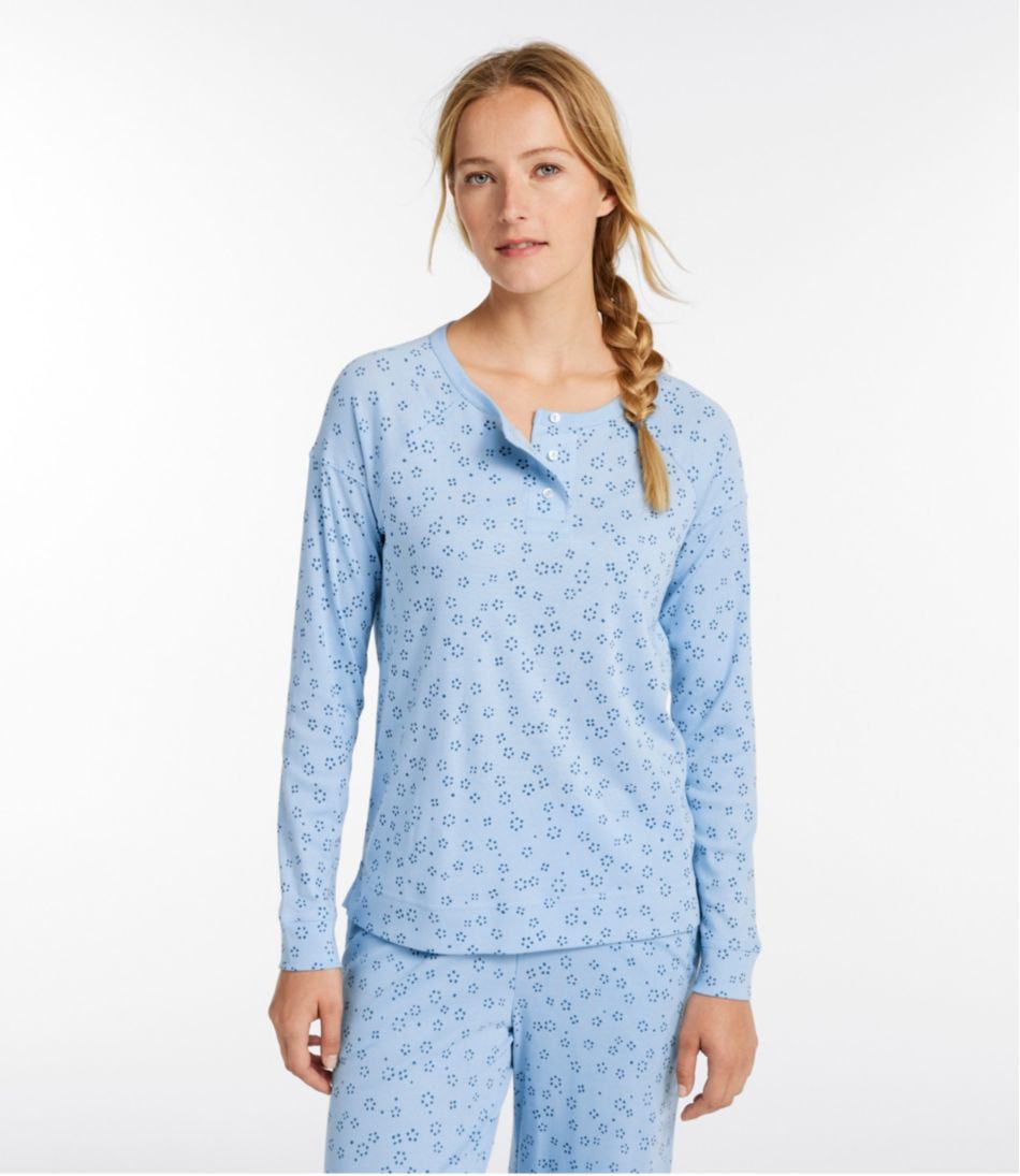 Women's Restorative Sleepwear, Long-Sleeve Henley Print - Image 2
