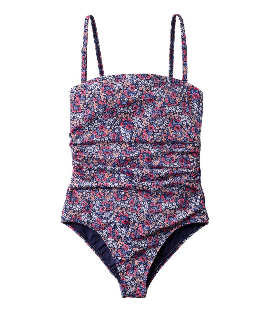 Women's Coastal Essentials Swimwear, Bandeau Tanksuit Print
