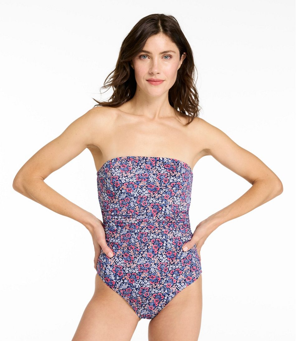 Women's Coastal Essentials Swimwear, Bandeau Tanksuit Print - Image 4