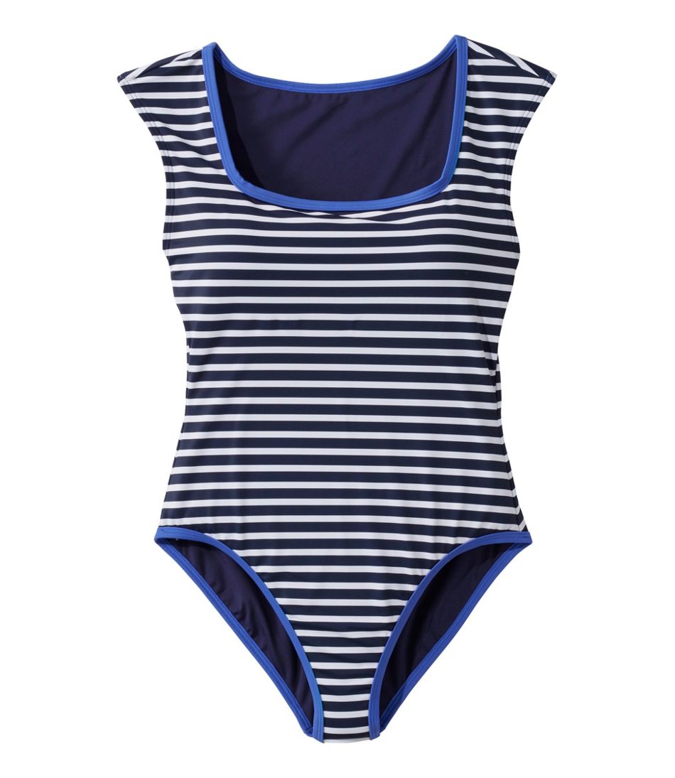 Women's Coastal Essentials Swimwear, Squareneck Tanksuit Print