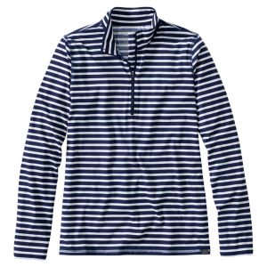 Women's SunSmart? UPF 50+ Sun Shirt, Quarter-Zip Stripe