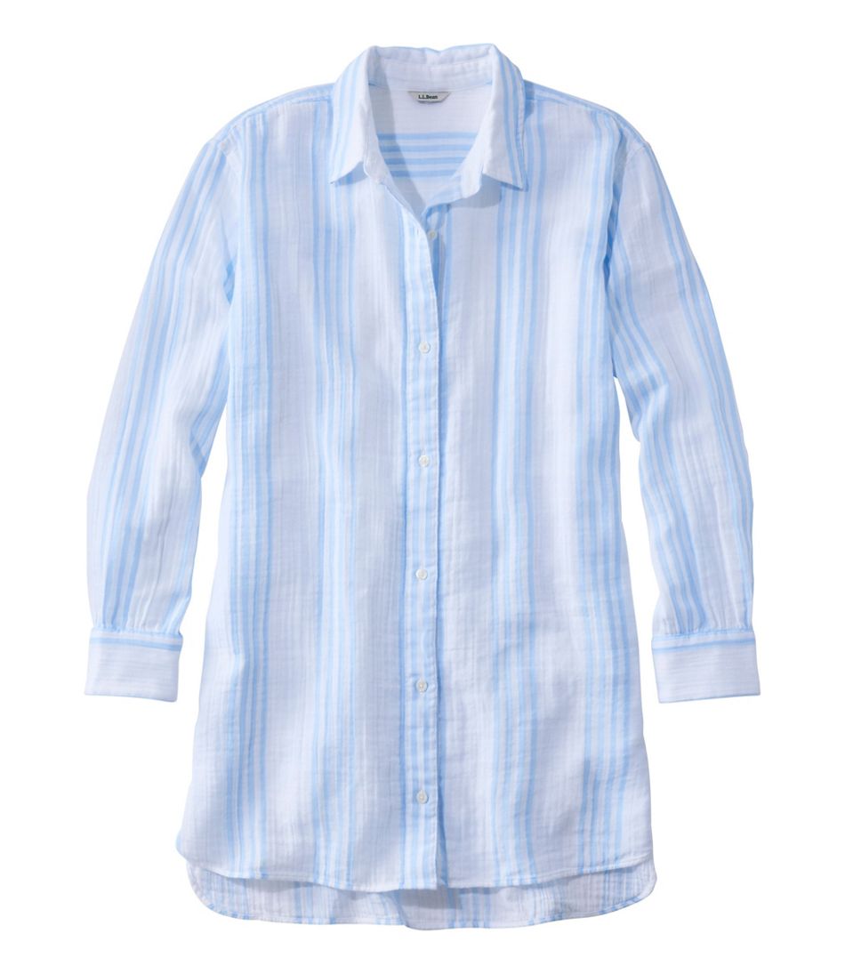 Women's Cloud Gauze Cover-Up Shirt, Stripe